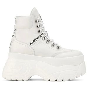 Naked Wolfe Spike White Leather Shoes